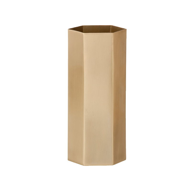Ferm Living Hexagon vase, brass Finnish Design Shop
