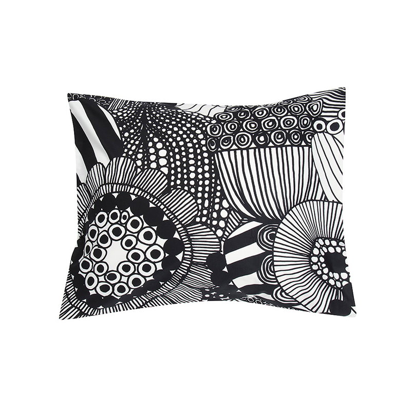 Marimekko Siirtolapuutarha pillowcase, black-white | Finnish Design Shop