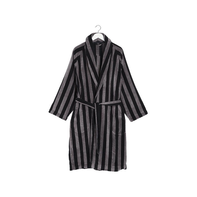 Marimekko Nimikko Mikko bathrobe, black/grey Finnish Design Shop