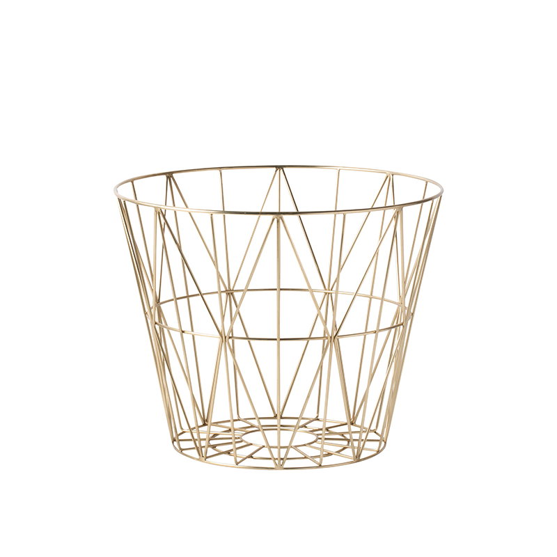 Ferm Living Wire basket, brass, small Finnish Design Shop