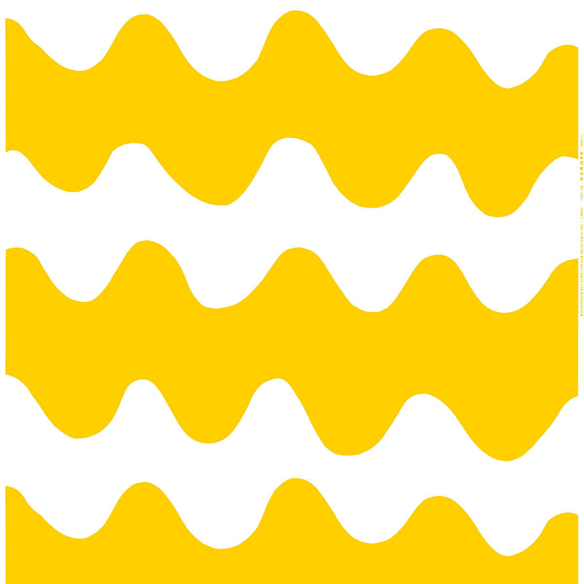 Marimekko Lokki kangas, valkoinen - keltainen | Käytetty design | Franckly