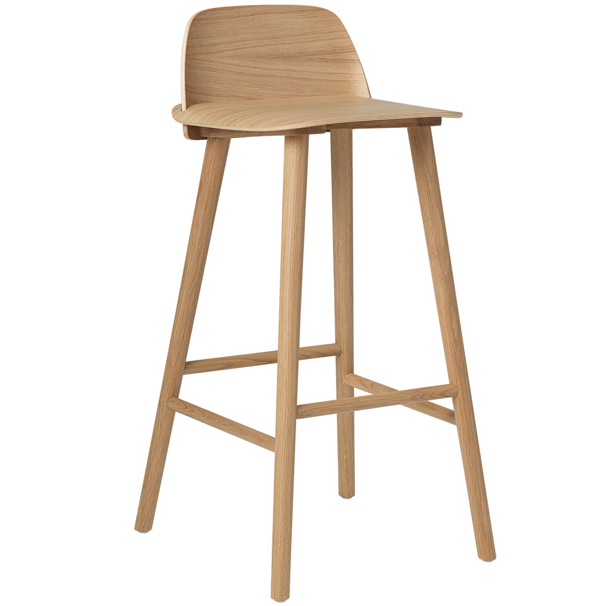 Muuto Nerd bar stool, high, oak Finnish Design Shop