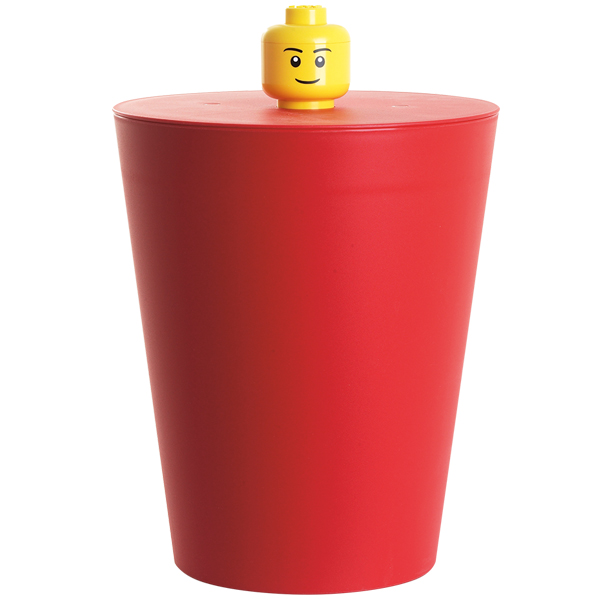 Room Copenhagen Lego container with lid, red Preused design Franckly