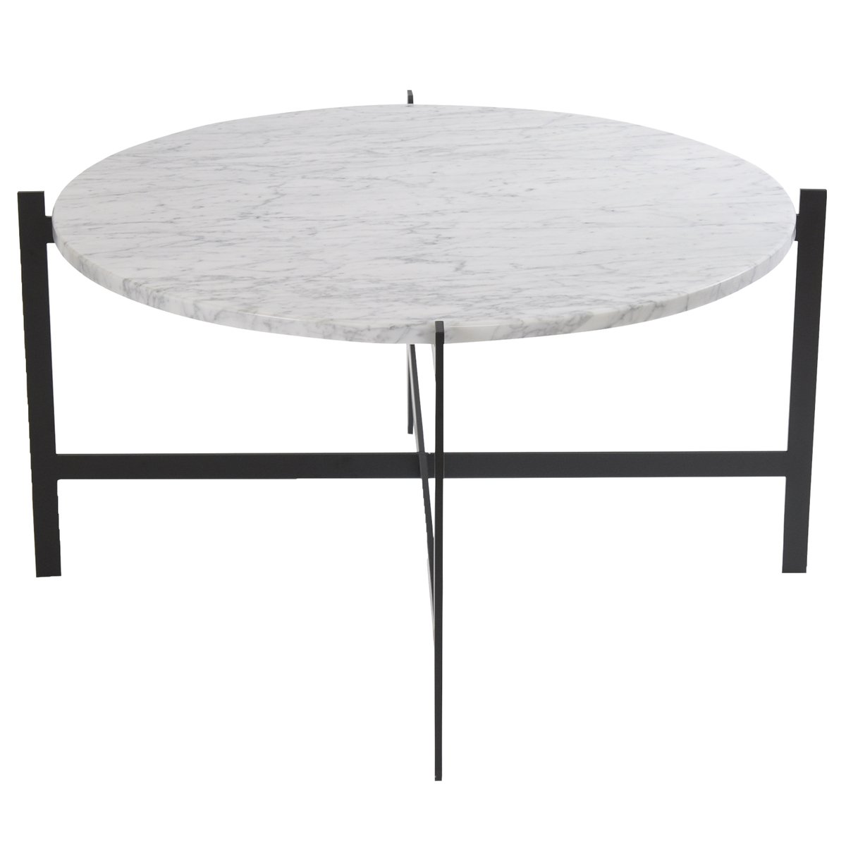 OX Denmarq Deck pöytä 80 cm, valkoinen marmori - musta