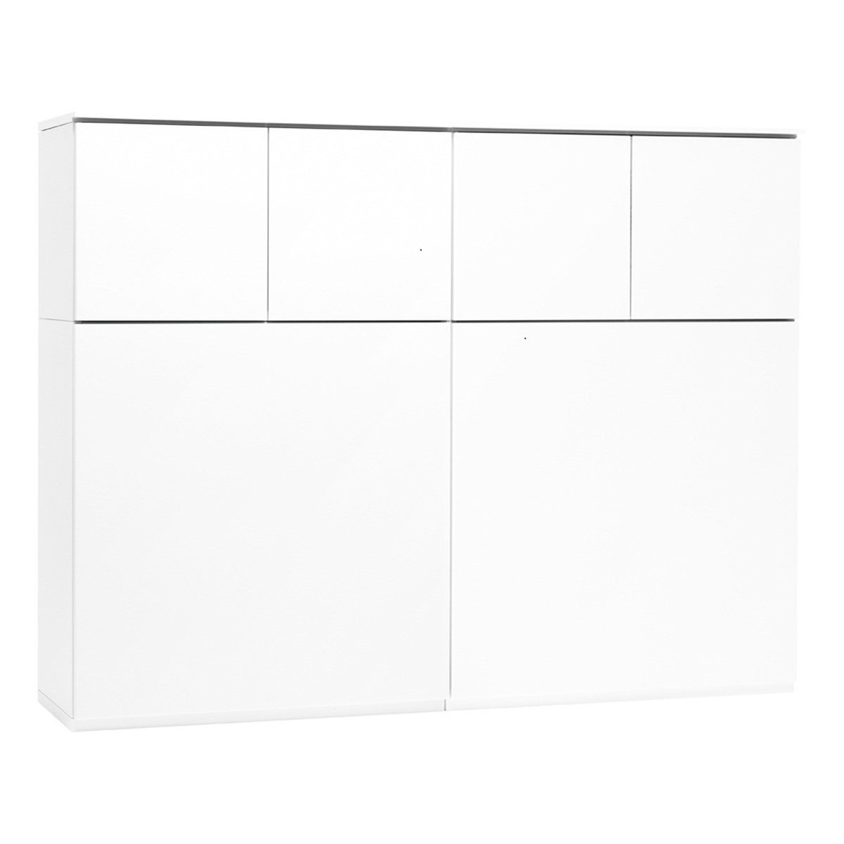 Lundia Fuuga kaappi, 128 cm, isot ja pienet ovet, valkoinen