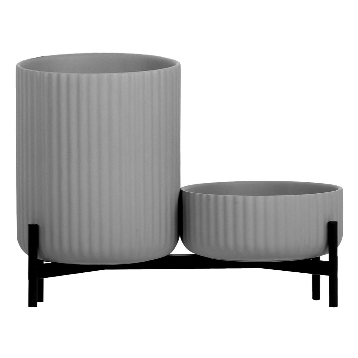 low and Klorofyll Shop | Elementa planter NL grey with Finnish high, Design stand,