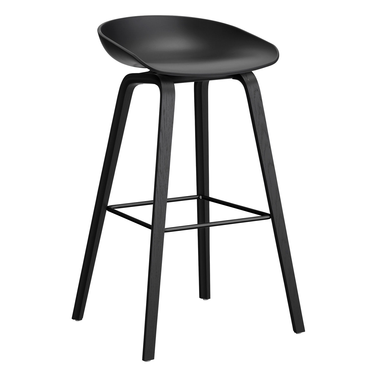 HAY About A Stool AAS32, 75 cm, black 2.0 - black lac. oak - steel