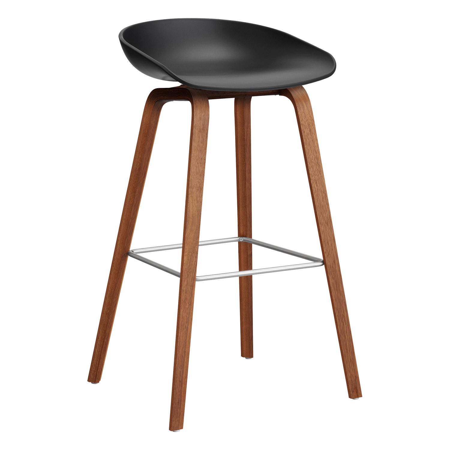 HAY About A Stool AAS32, 75 cm, black 2.0 - lacquered walnut
