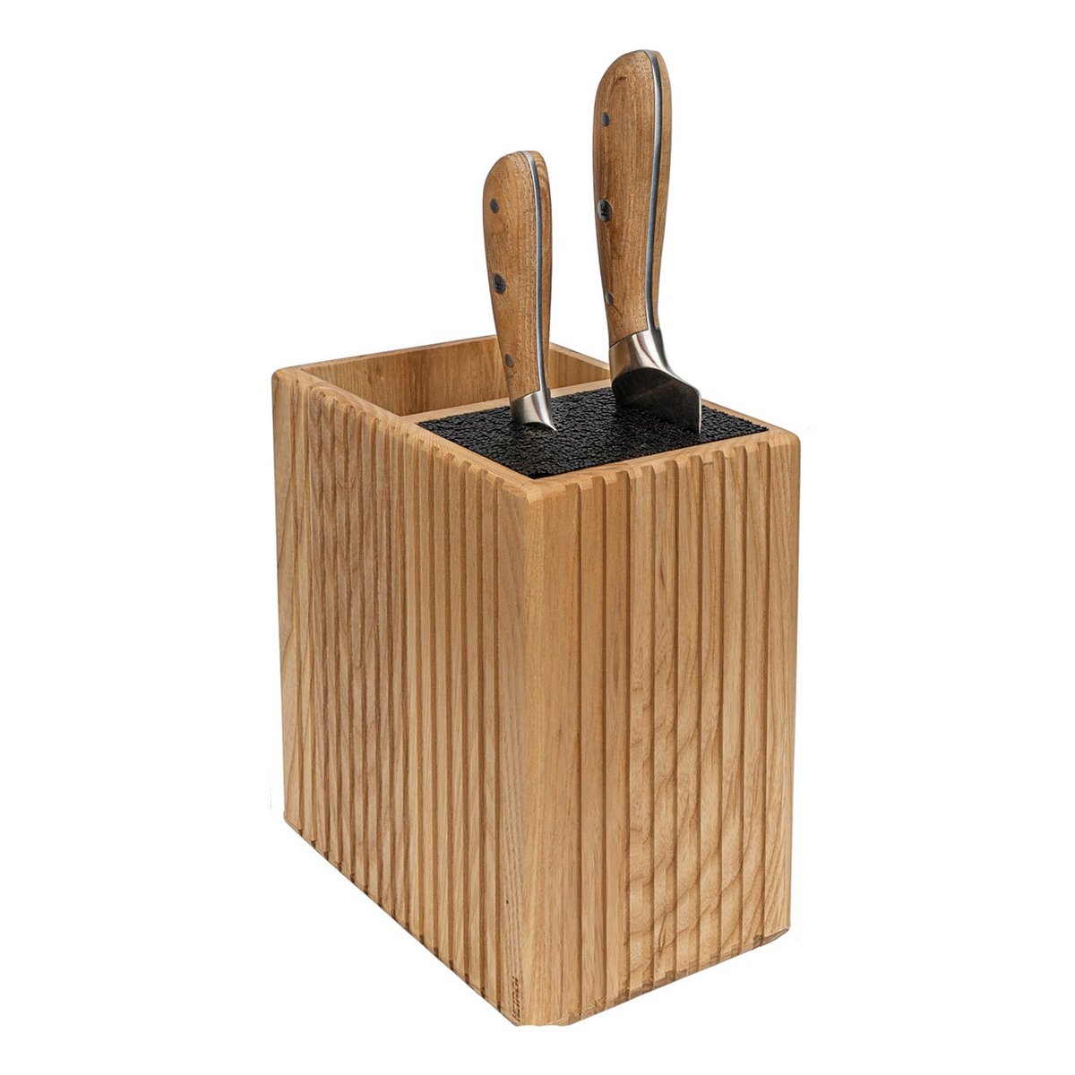 In-drawer Bamboo Knife Block Holds 16 Knives Without Pointing up