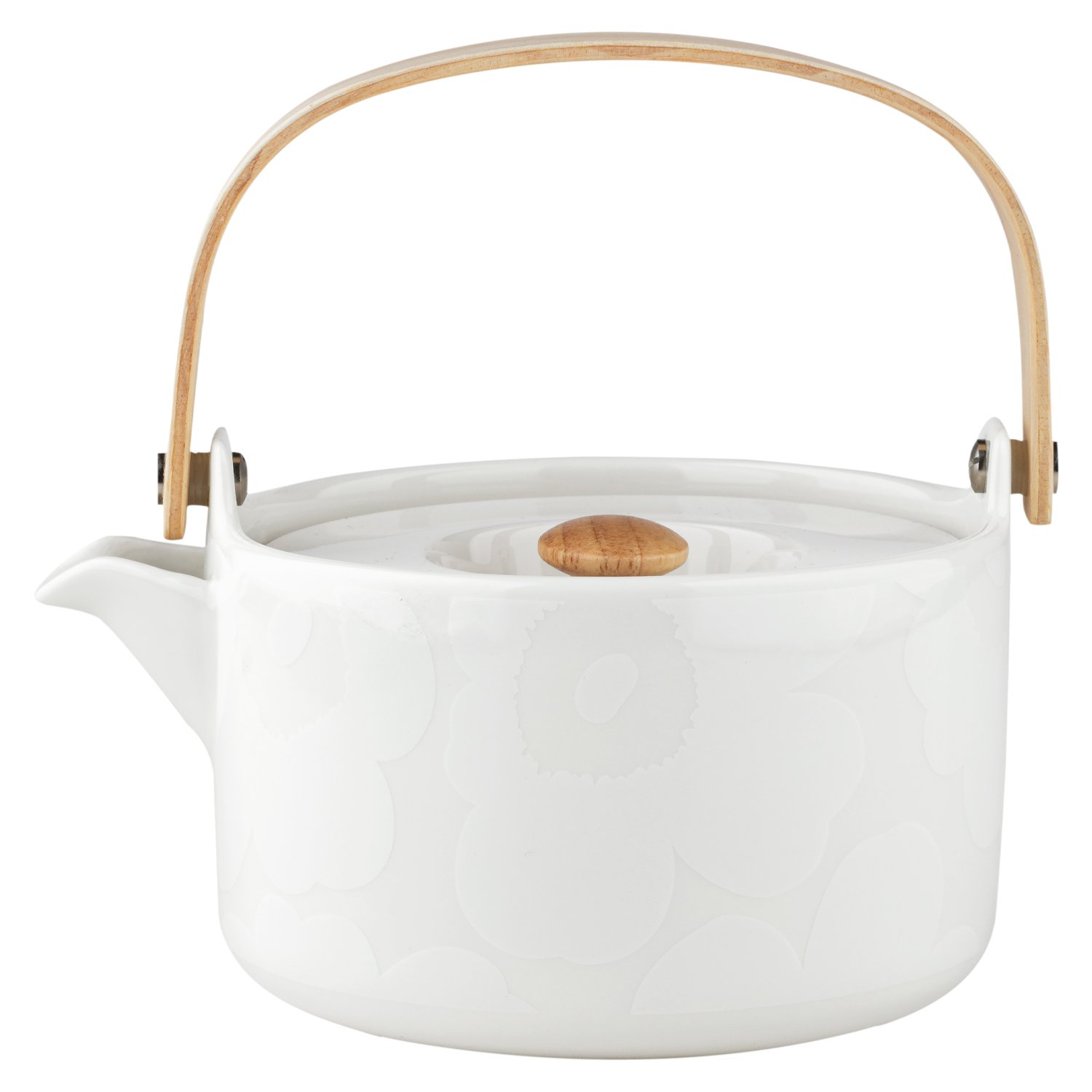 Marimekko Oiva - Unikko tea pot, 0,7 L, off white - white