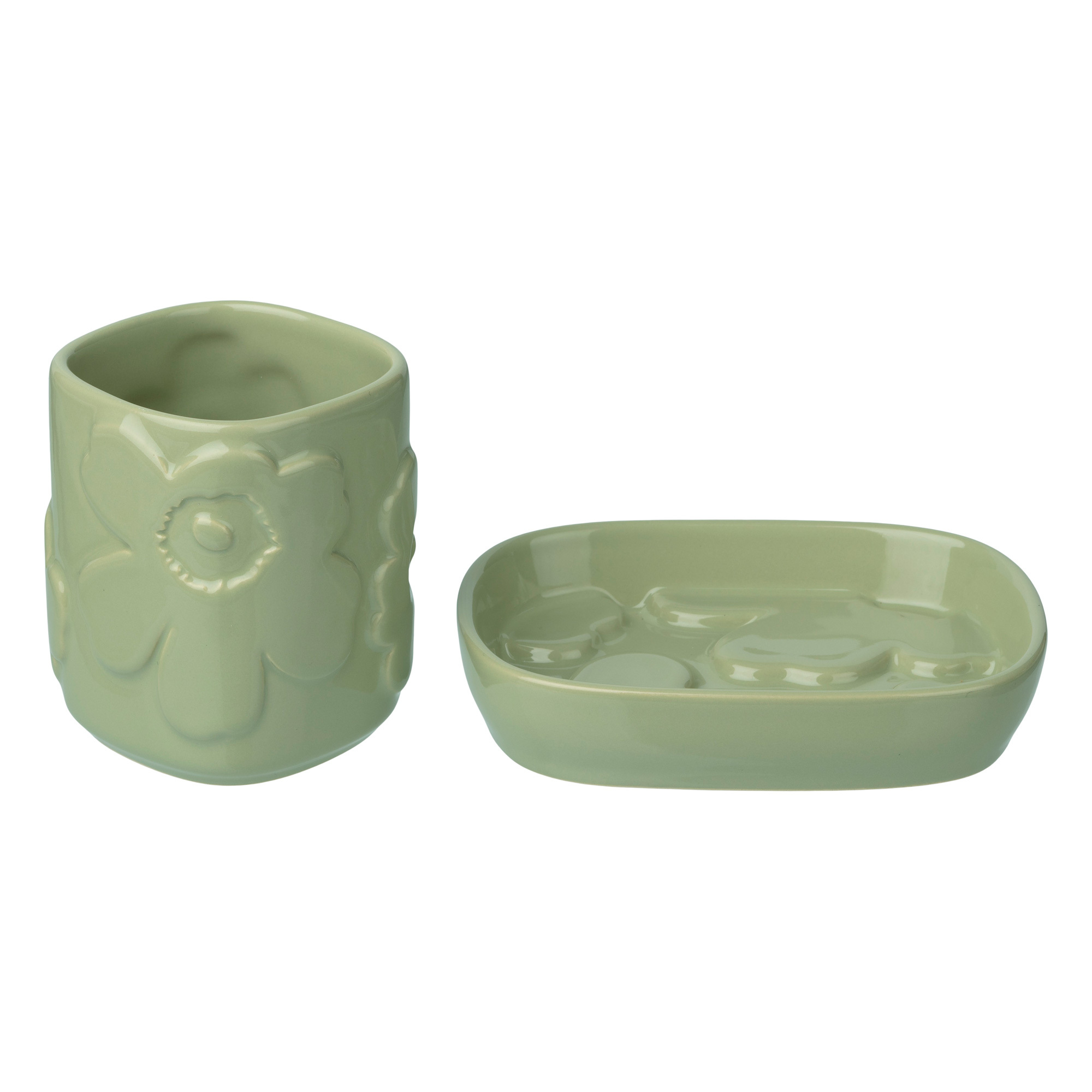 Marimekko Unikko bathroom set, pear | Finnish Design Shop