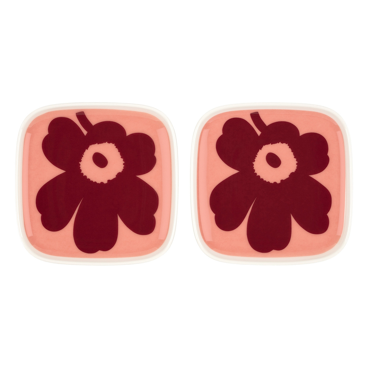 Marimekko Oiva Unikko Lautanen 10 X 10 Cm 2 Kpl Valk puuteri t 
