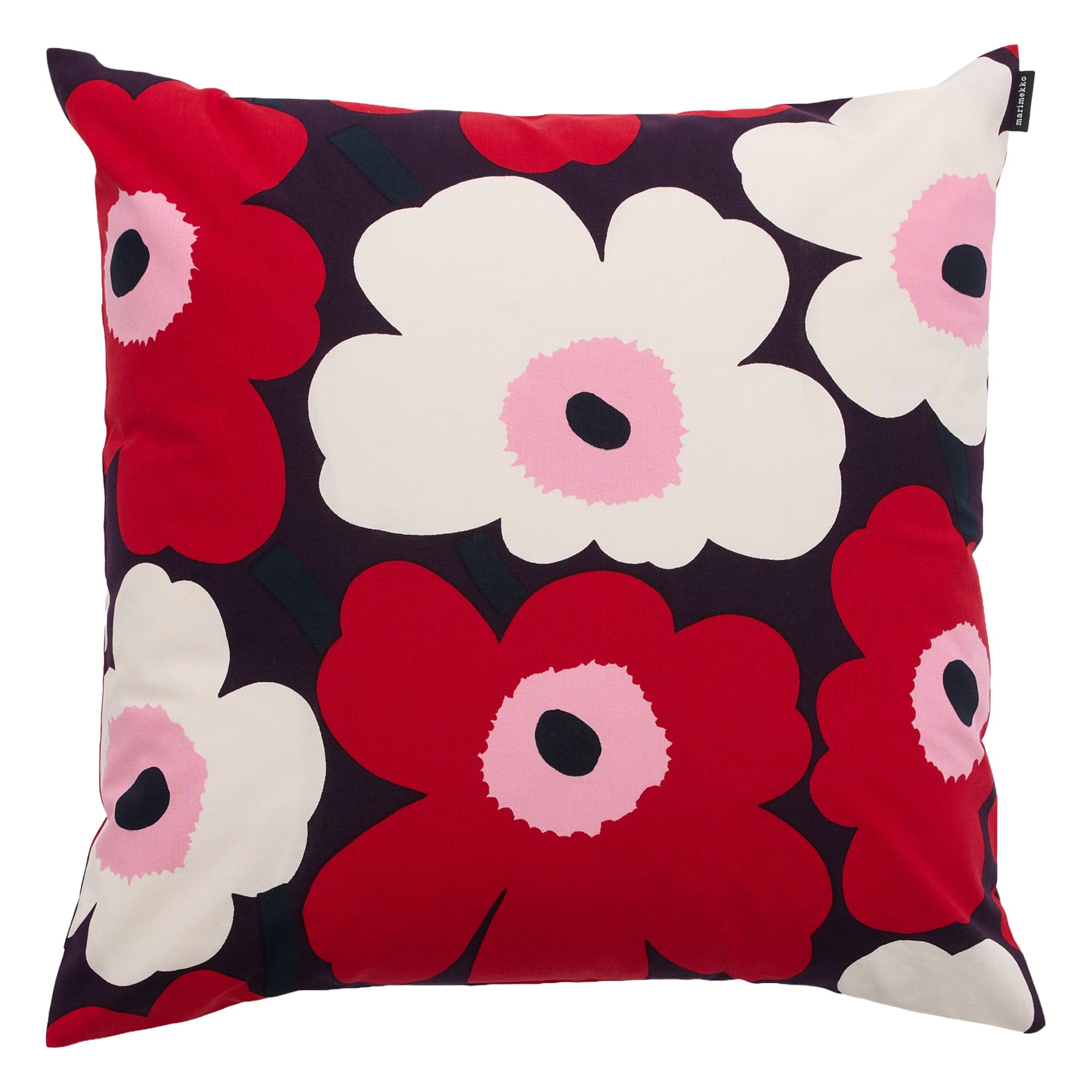 【新品】マリメッコ Unikko Cushion Cover&Cushion Marimekko Pieni Unikko cushion cover, 50 x 50 cm, plum - cranberry