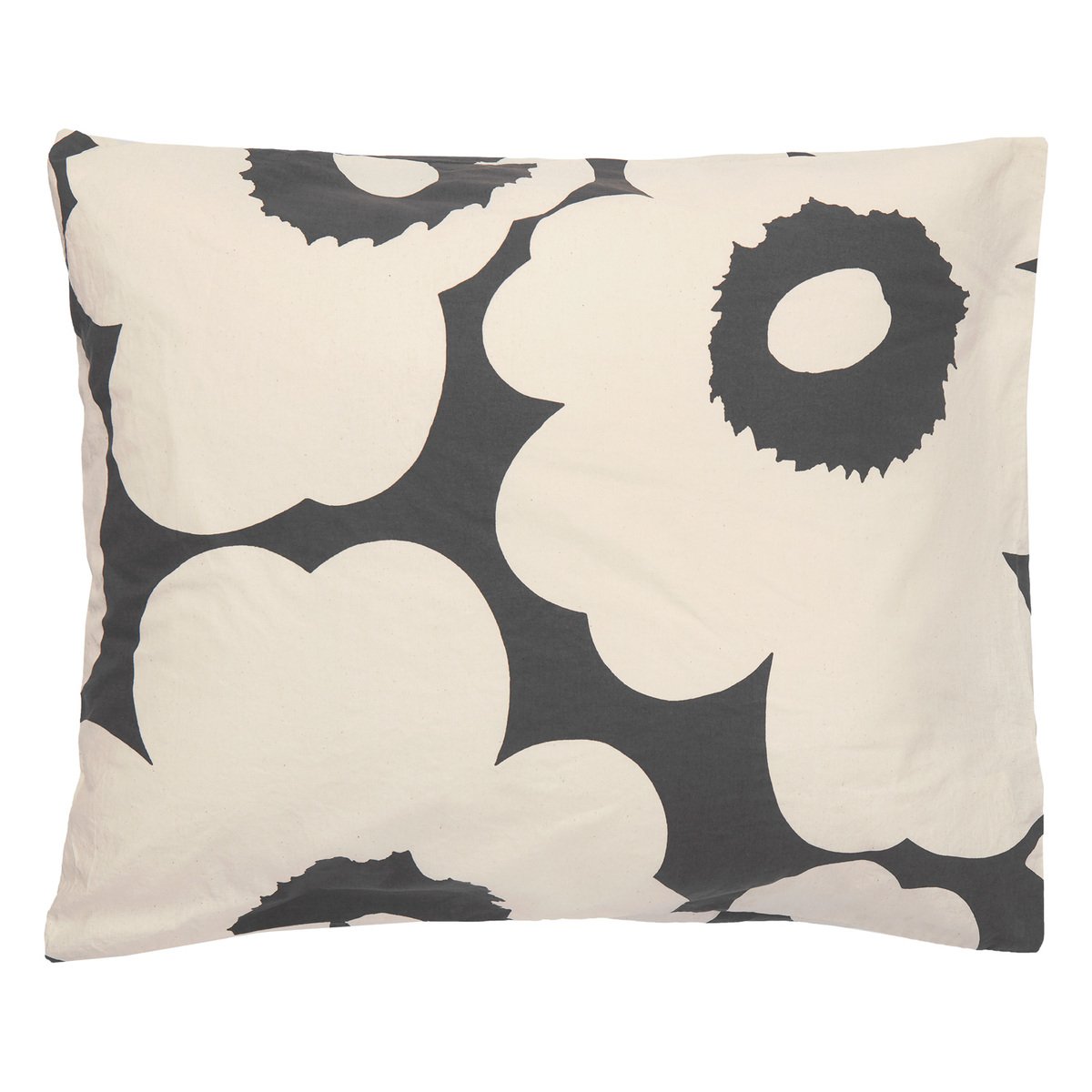 Unikko pillowcase, 50 x 60 cm, charcoal - off-white | Finnish Design Shop