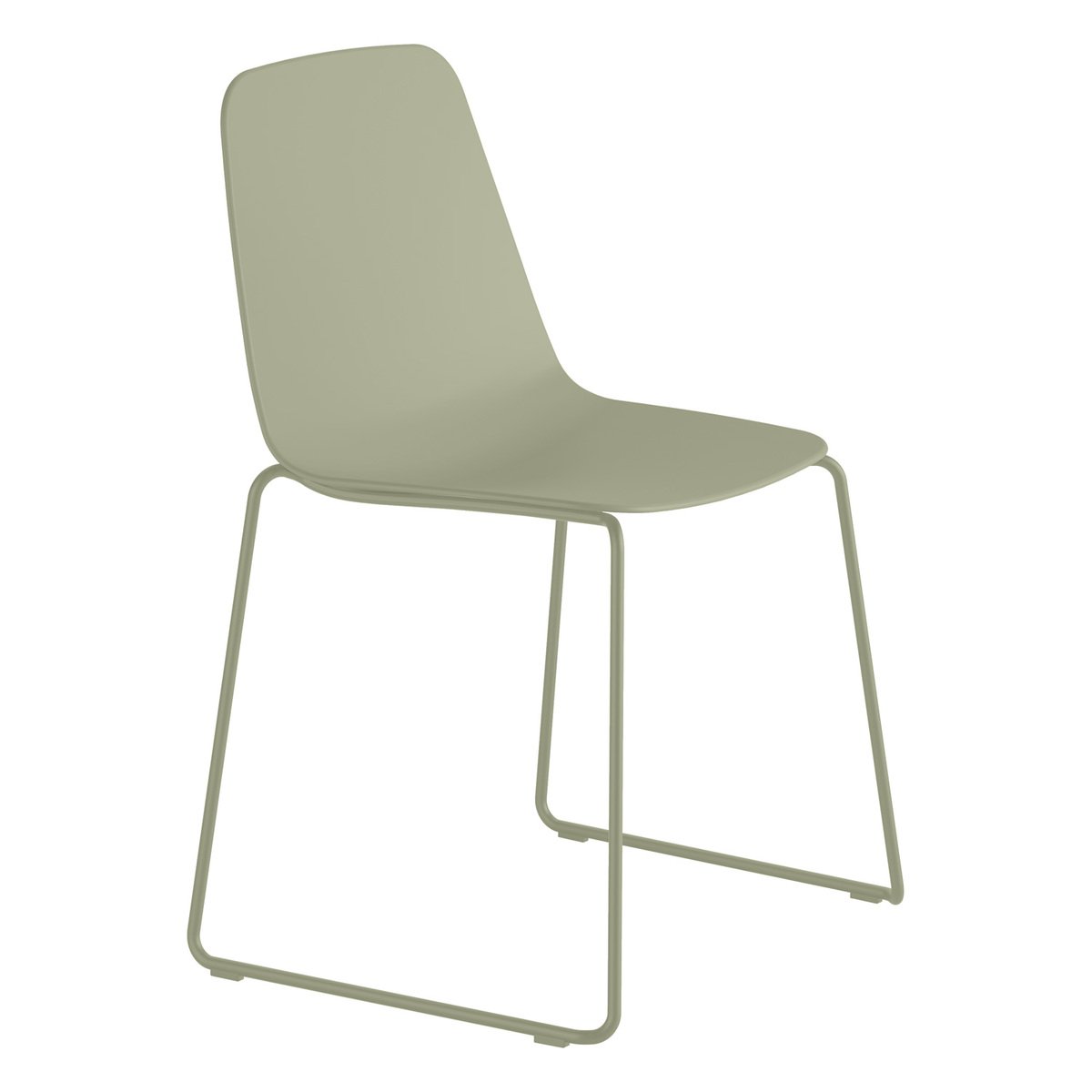 Viccarbe Maarten chair, sled base, dusty green | Finnish Design Shop UK