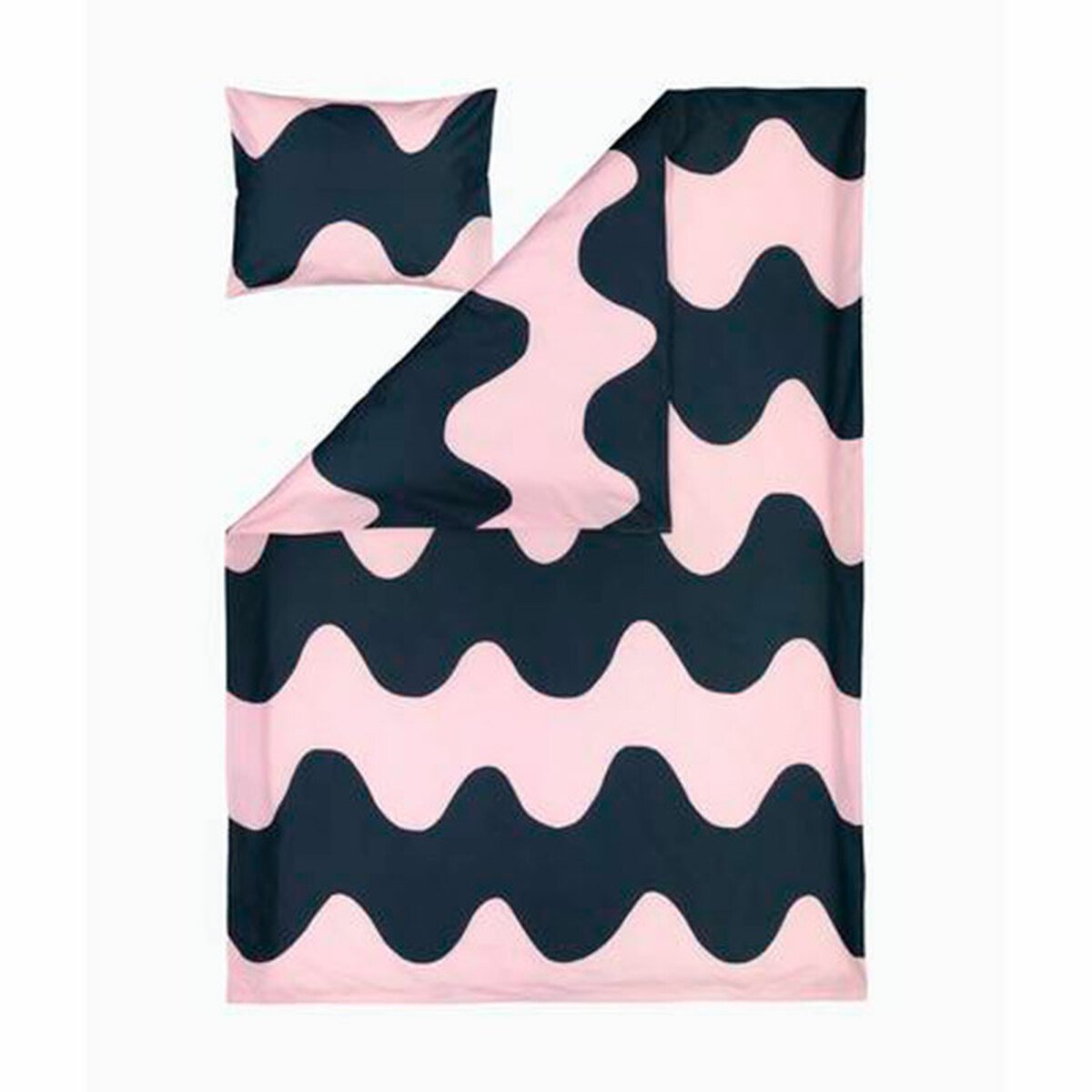 Marimekko Lokki duvet cover, dark blue- pink | Pre-used design | Franckly