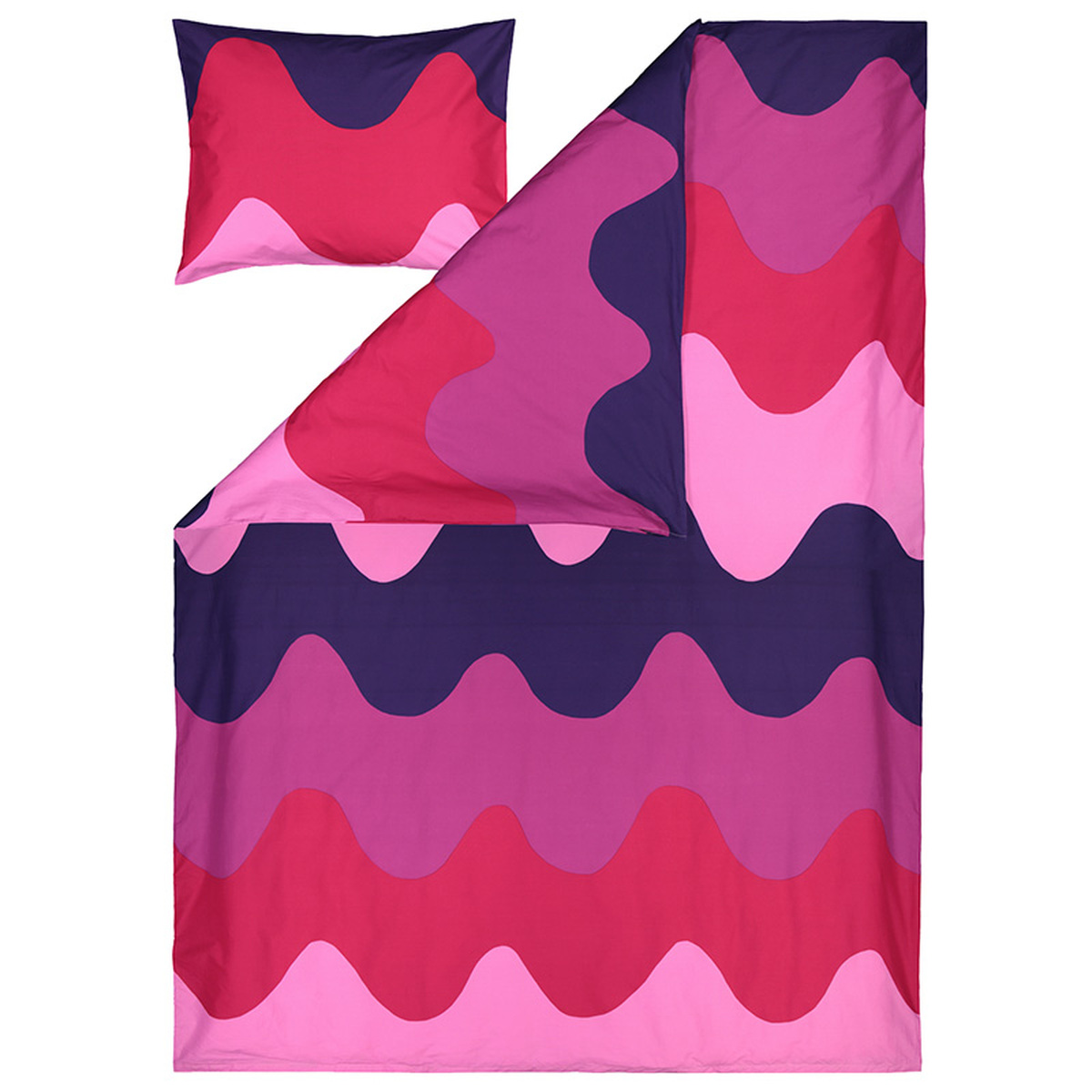 Marimekko Lokki pussilakanasetti, vaaleanpunainen - punainen - violetti |  Käytetty design | Franckly