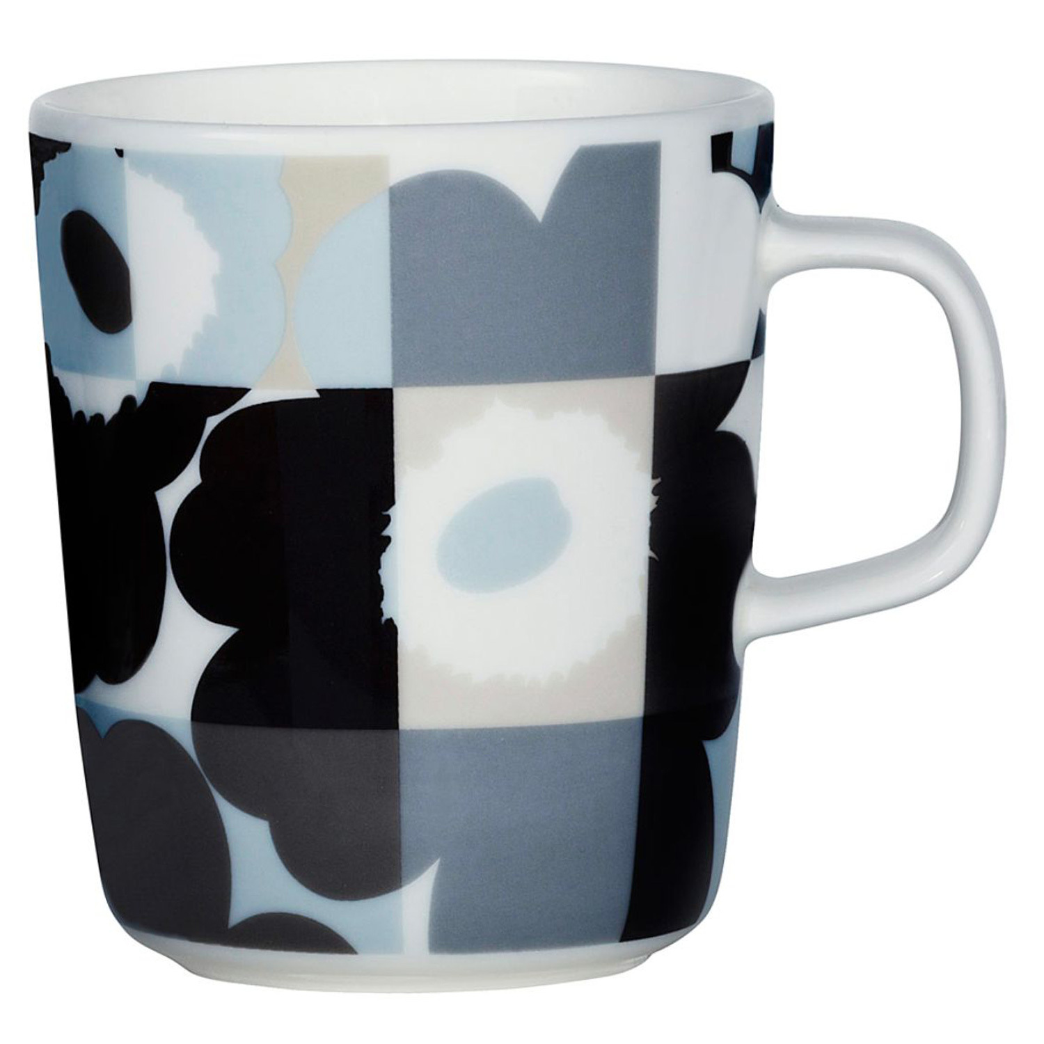 Marimekko Oiva Ruutu Unikko Mug 2 5 Dl Grey Pre used Design Franckly