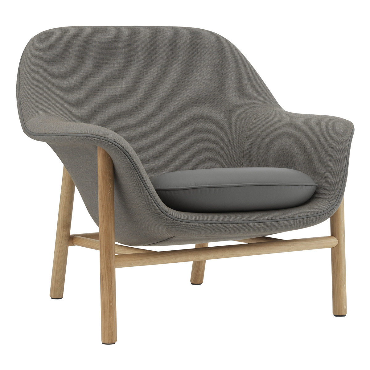 Normann Copenhagen Drape lounge chair, low, Steelcut Trio 253 - grey ...