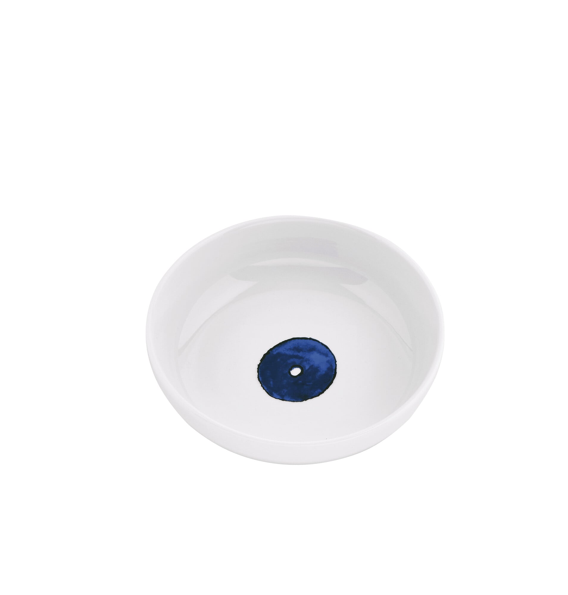 Alessi Itsumo - Yunoki Pet cat food bowl, white - blue | Finnish Design Shop