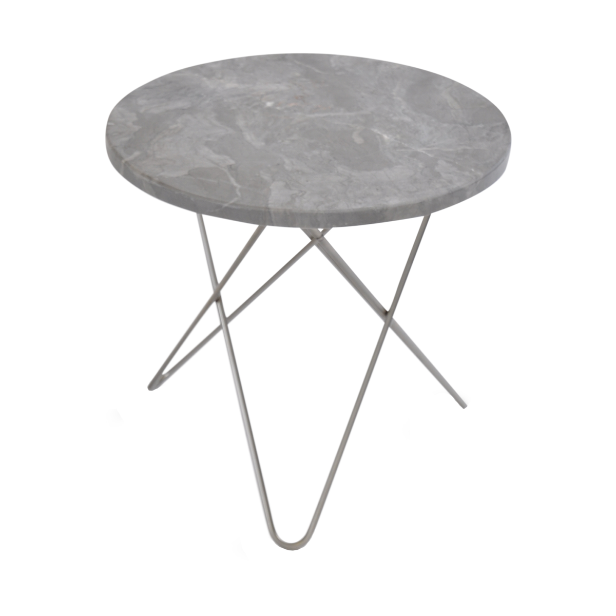 OX Denmarq Tall Mini O pöytä, teräs - harmaa marmori