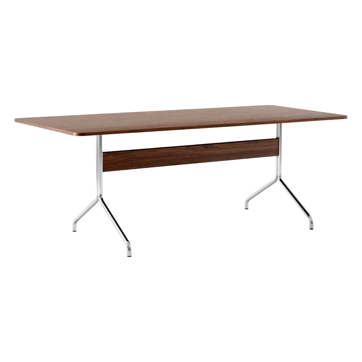 &Tradition Pavilion AV19 table, chrome - lacquered walnut | Pre-used ...