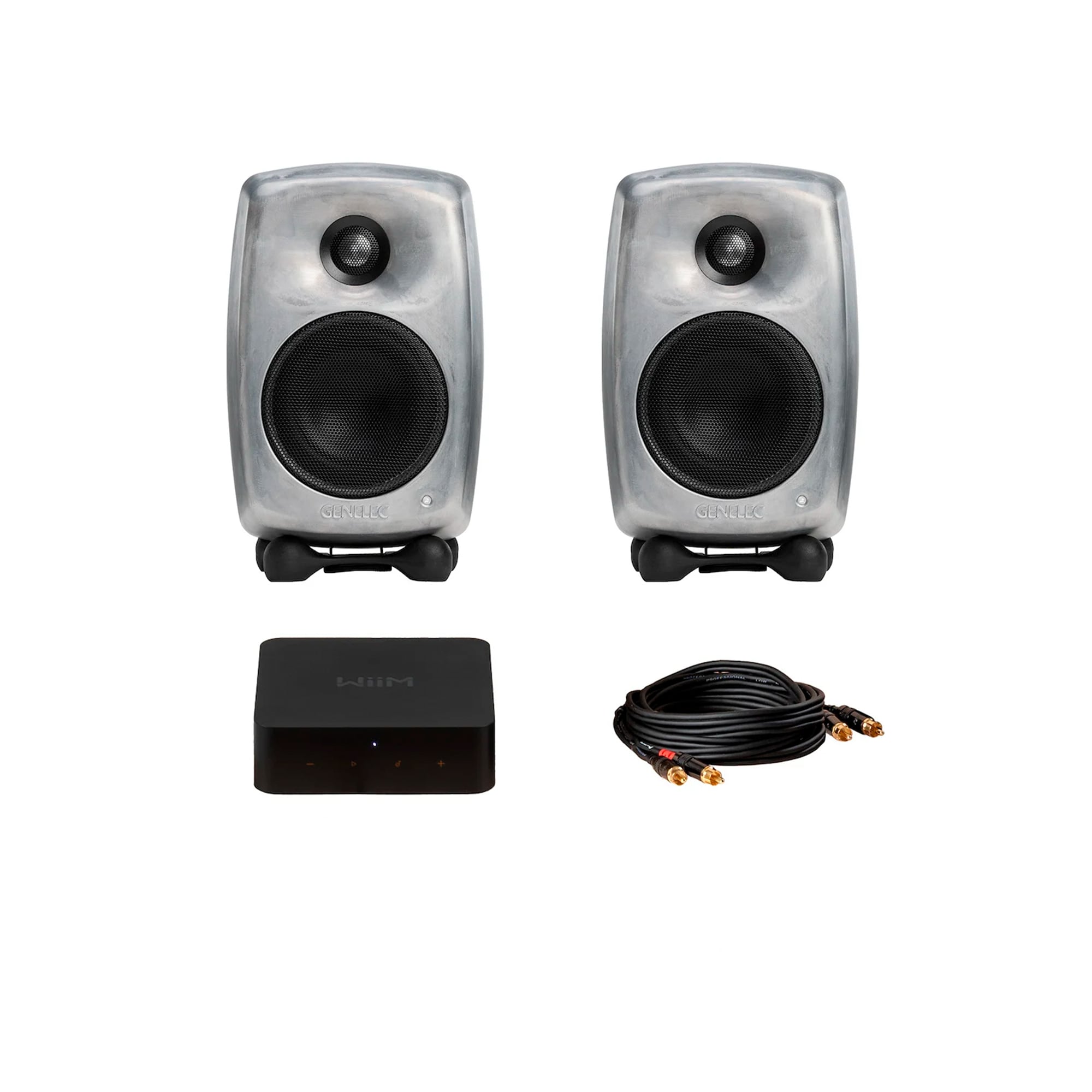 Genelec G Two ペア Genelec G Two Audio bundle, RAW aluminium | Finnish Design Shop