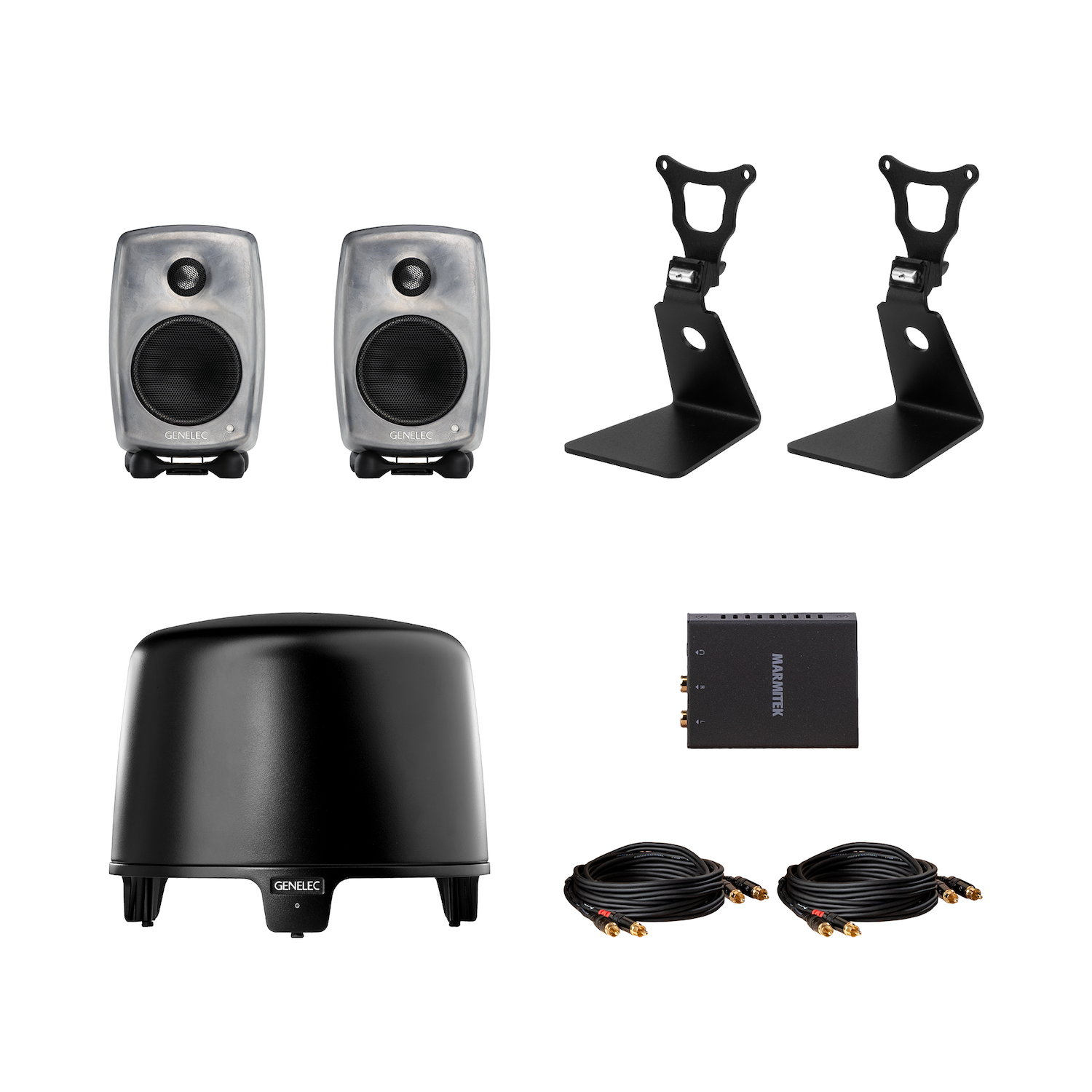 Genelec G One & F One TV bundle, RAW aluminium - black | Finnish
