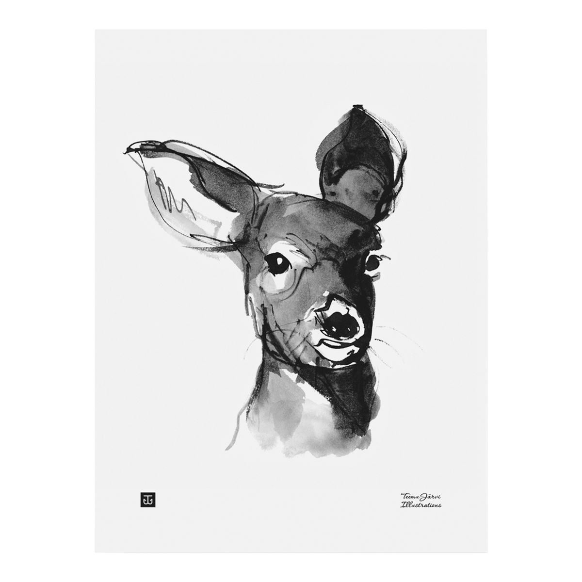 Teemu Järvi Illustrations Poster Charming deer, 30 x 40 cm