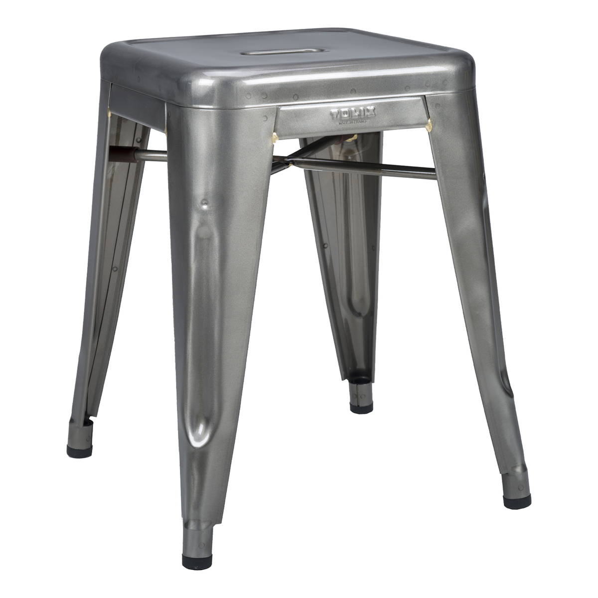 Tolix Stool H45, gloss varnished steel Preused design Franckly