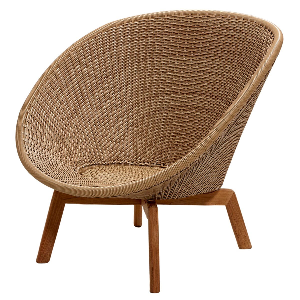 Cane Line Pea Lounge Chair Teak, Outdoor Round Wicker Lounge Chair