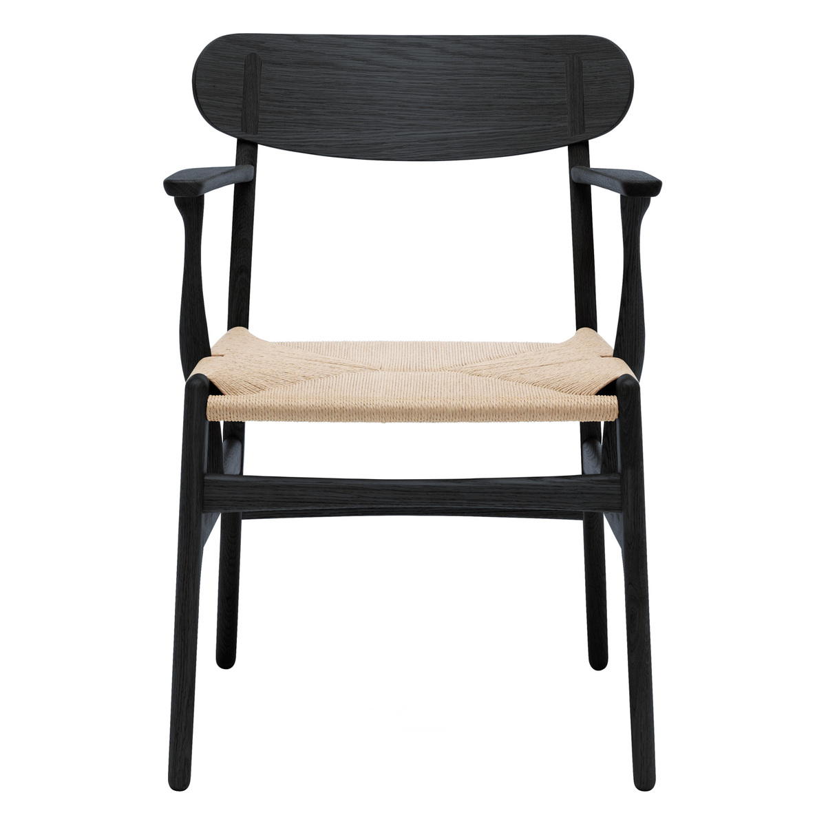 klud mikrobølgeovn kokain CH26 chair, black painted oak - natural cord | Finnish Design Shop