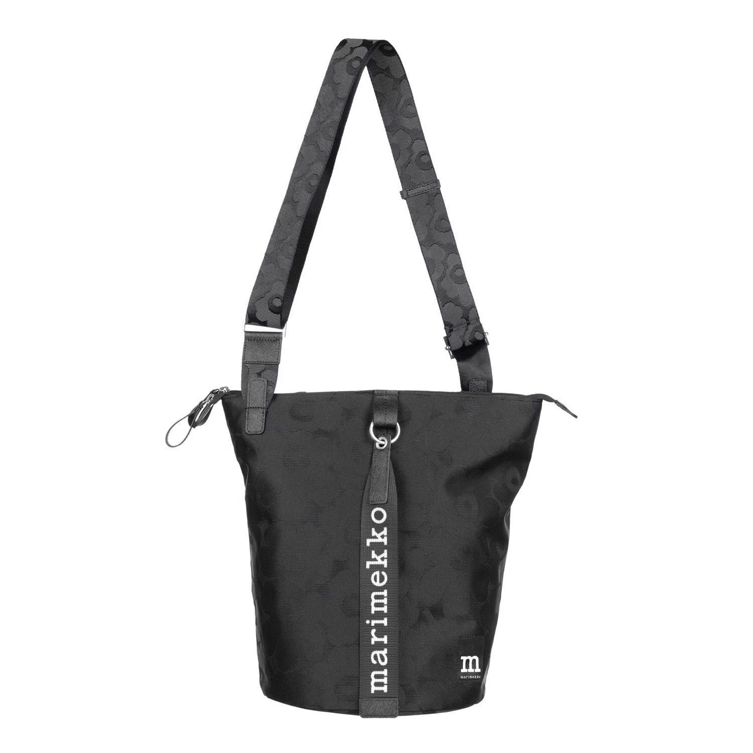 Marimekko All Day bucket shoulder bag, Unikko black | Finnish