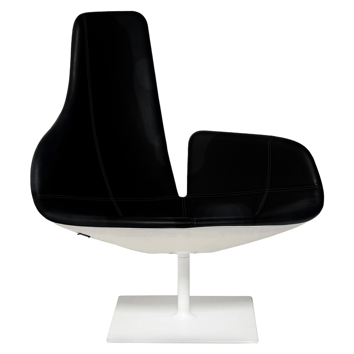 Moroso Fjord Relax armchair, black leather white Preused design