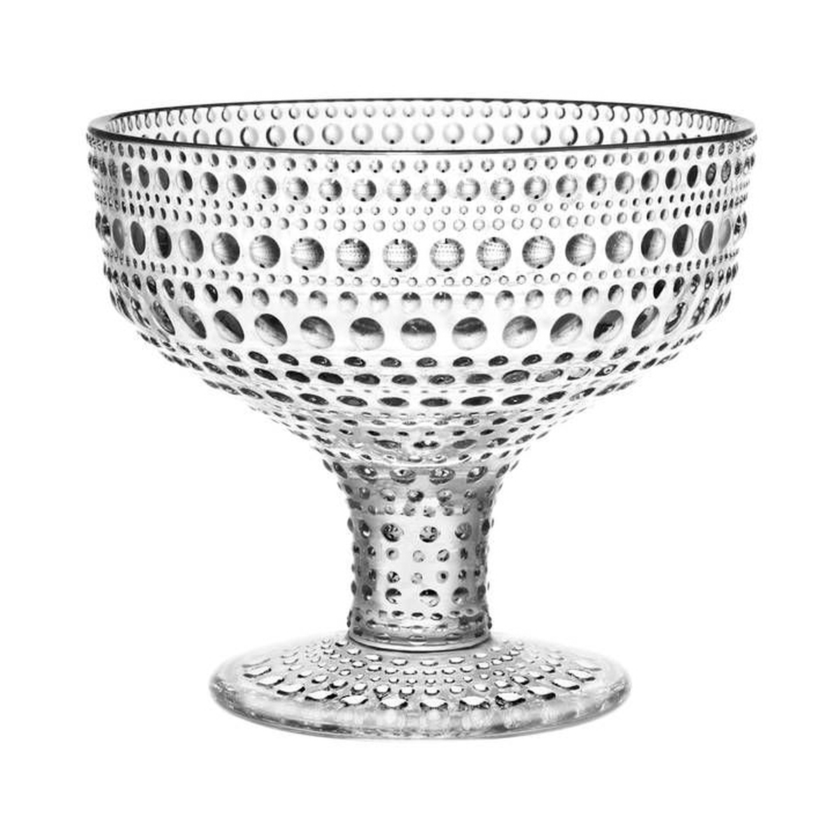 Iittala Kastehelmi Ciotola Decorativa Trasparente In Vetro - Design Oiva Toikka - Lavabile In Lavastoviglie 25x25 Cm
