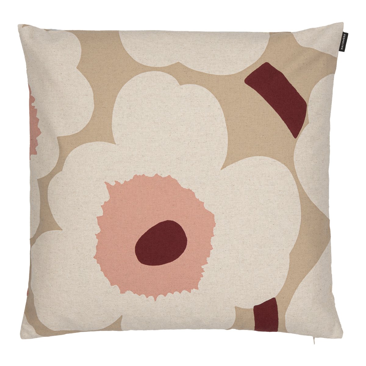 Marimekko Unikko tyynynpäällinen, 50 x cm, beige - pellava roosa
