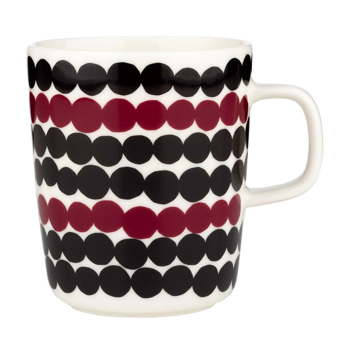 Marimekko Oiva - Siirtolapuutarha Räsymatto mug 2,5 dl, rosewood - black |  Pre-used design | Franckly