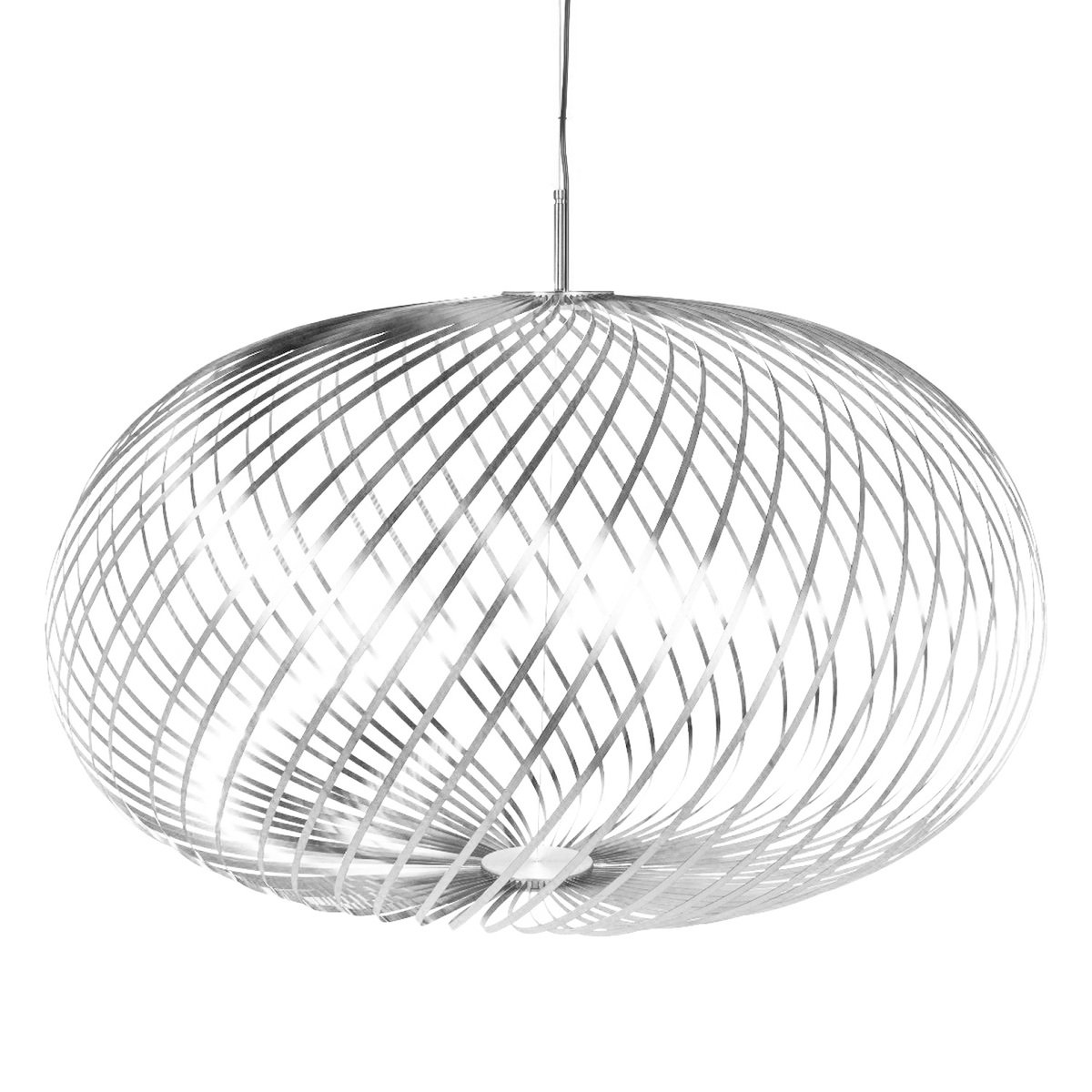 Tom Dixon Spring LED pendant, large, silver Preused design Franckly