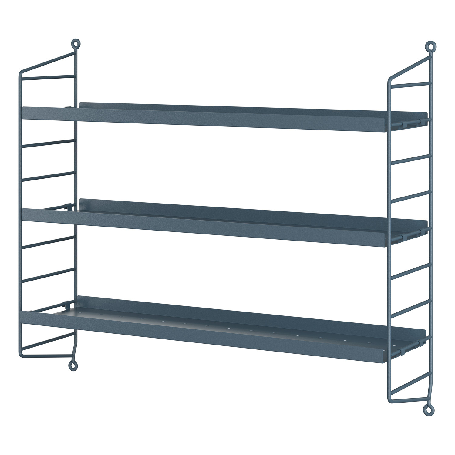 String Furniture String Pocket shelf, metal, Sergelgrå | Pre-used ...